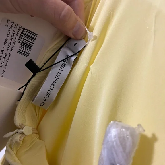 NWT Christopher Esber - Odessa strapless jersey maxi dress in Butter - Picture 10 of 10